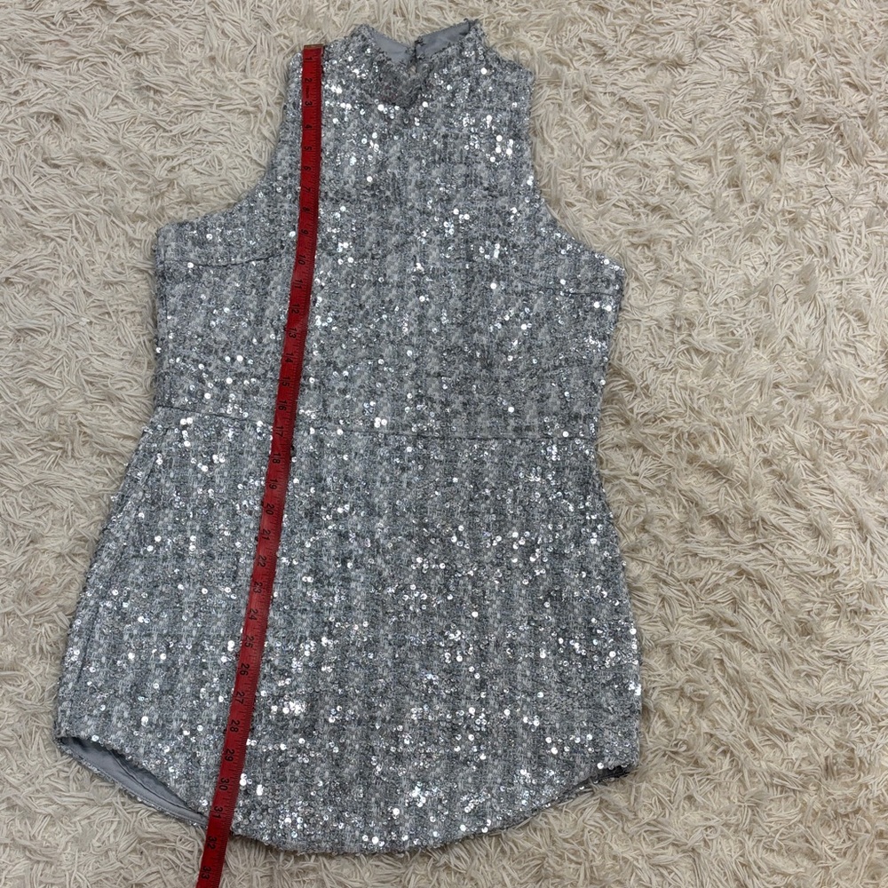 Amanda Uprichard Silver Sequin Dress - Picture 6 of 9